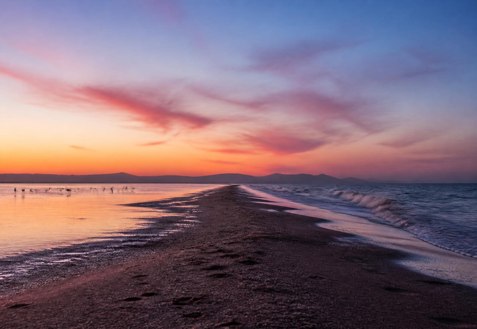 Playa del Trabucador al atardecer