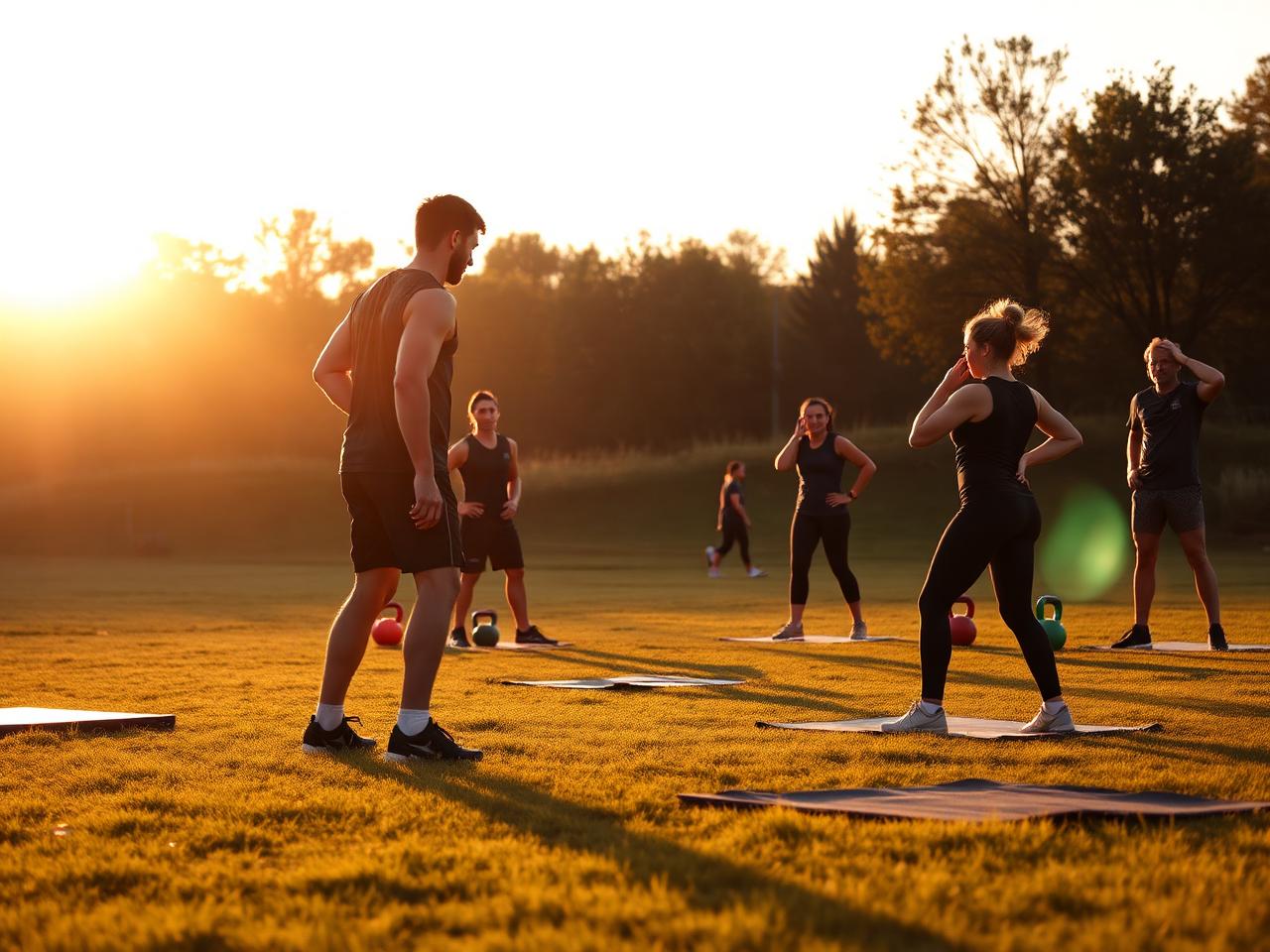 Sesión de entrenamiento al amanecer con el grupo